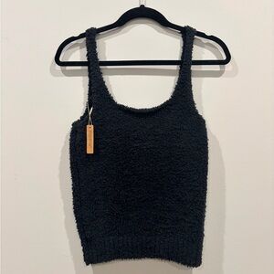 Skims cozy knit tank top in black